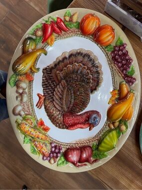 Plastic Turkey Serving Platter in Multicolor